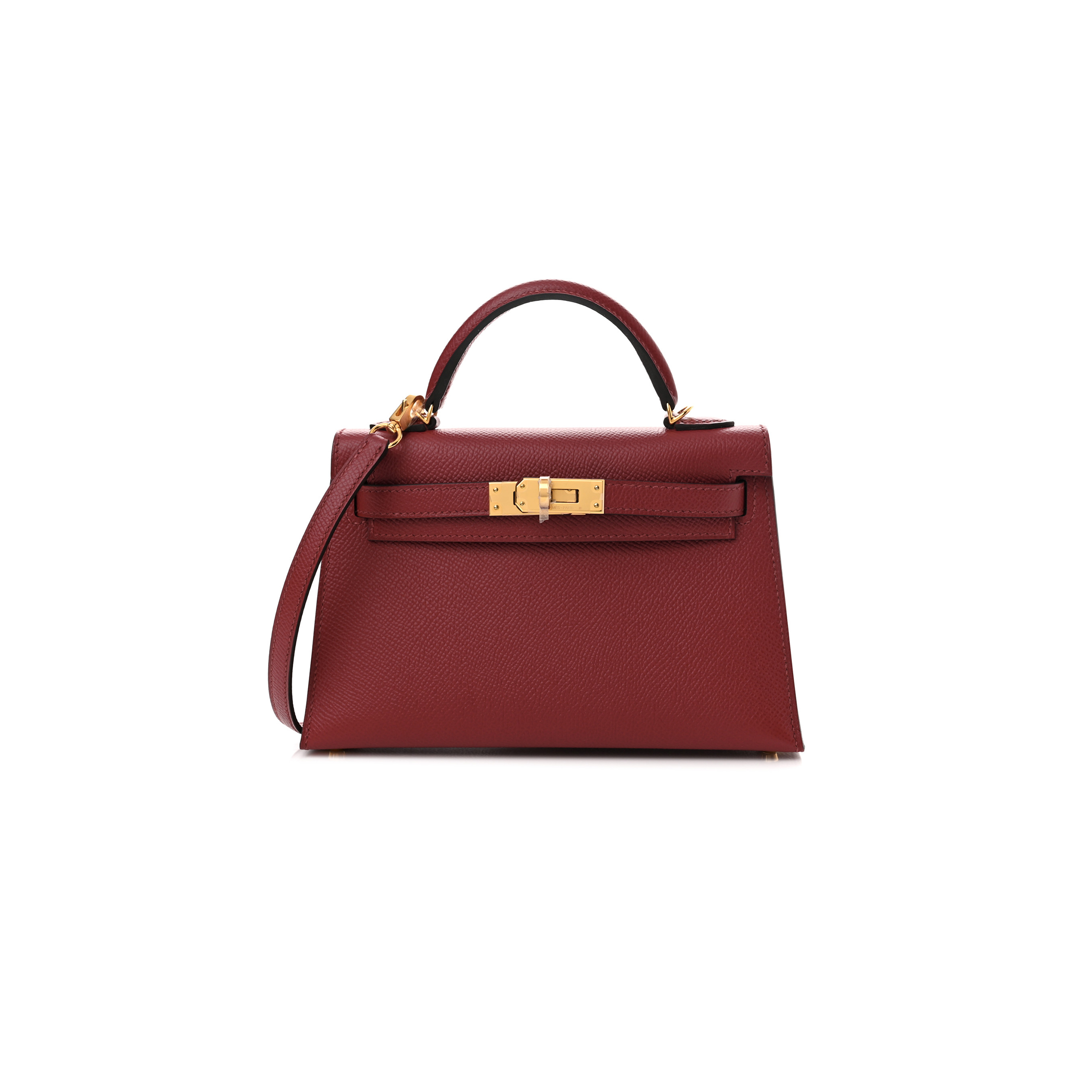 HERMÈS EPSOM MINI KELLY II GARNET RED (19*12*5.5cm) 